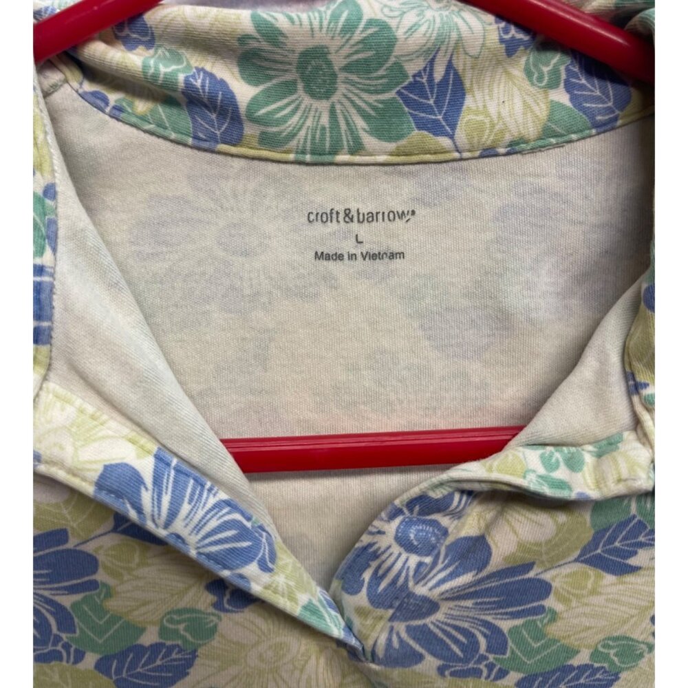 Croft & Barrow Sleeveless Floral Print Top Blouse Polo Style Women's Large - Picture 4 of 9